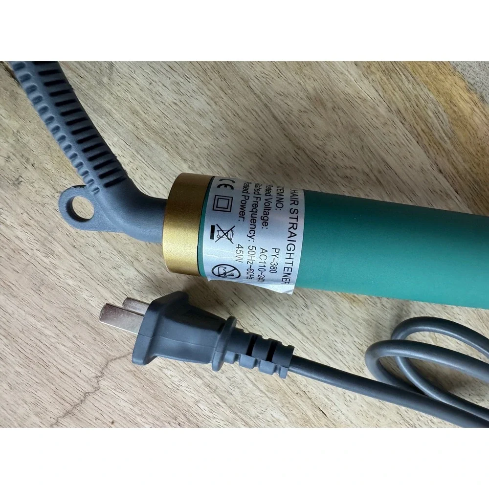 Emerald‎ Green Hair Straightener Brush Ceramic Heated Comb PY-380 Dual Voltage